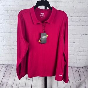 MIER Sports Red Long Sleeve Polo Shirt Size 2XL